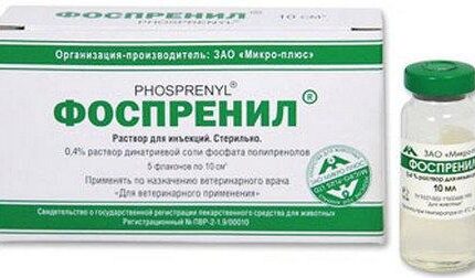 Analytical-grade Fosprenil injectable vial in a veterinary laboratory setting, supplied by Equine Pharma World.