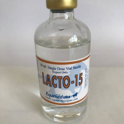 Lacto-15 equine injectable metabolic support vial supplied by Equine Pharma World.