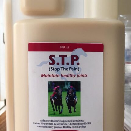STP Stop The Pain cherry-flavored equine joint comfort supplement supplied by Equine Pharma World.