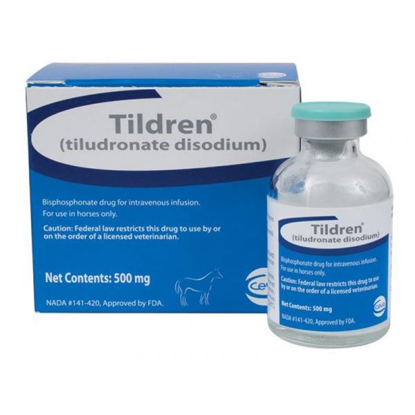 Tildren tiludronate disodium equine intravenous infusion vial supplied by Equine Pharma World. Tildren tiludronate disodium equine intravenous infusion vial supplied by Equine Pharma World.
